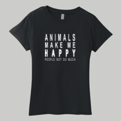 Animals Make Me Happy Ladies Tee